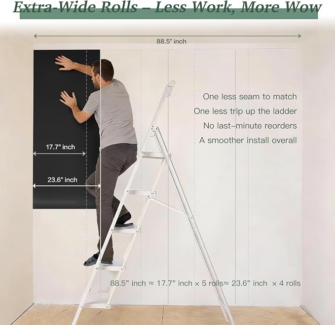Dimoon 236''x23.6'' Peel and Stick Wallpaper Black Contact Paper - Image 2