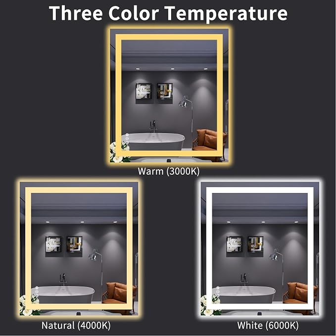 LOAAO 32"X36" LED Bathroom Mirror - Image 5