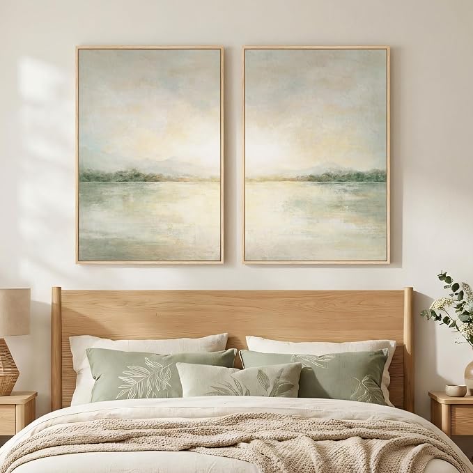 Framed Sage Green Abstract Wall Art - Image 8