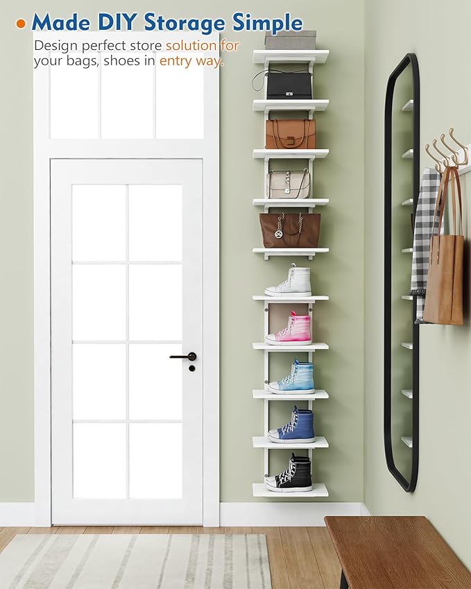 Harwaya White 5 Tier Wall Shelf Unit - Image 4