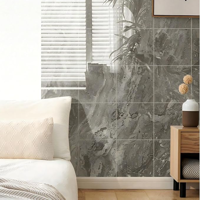 Chejiaye 22pcs Marble Peel and Stick Backsplash Waterproof Washroom Wall Panels - Image 3