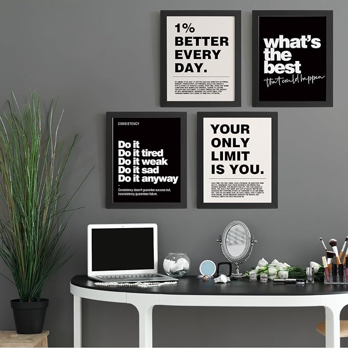 DSHFG Motivational Inspirational Office Wall Art Decor Prints Set of 4 - Image 4
