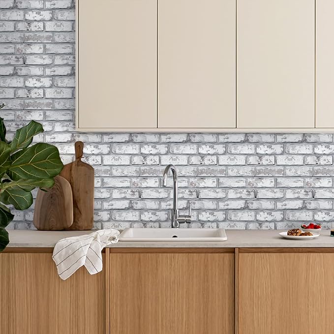 COMSTICKC 3D Faux Brick Peel and Stick Wall Covering, Small Size Thin PVC Self - Image 2