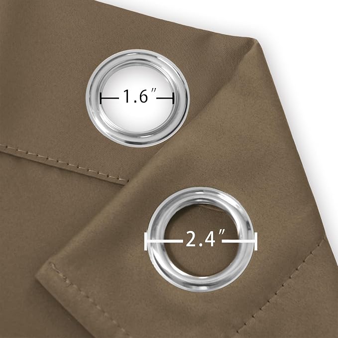LEMOMO Blackout Curtains 66 x 72 Inch Long Brown Curtains Set of 2 Panels Room - Image 5