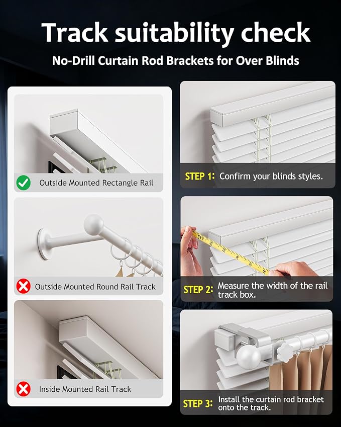 Mimiio No Drill Curtain Rod Brackets - Image 6