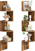 HOOBRO Corner Shelf Wall-Mounted, 4-Tier Corner Bookshelves by HOOBRO