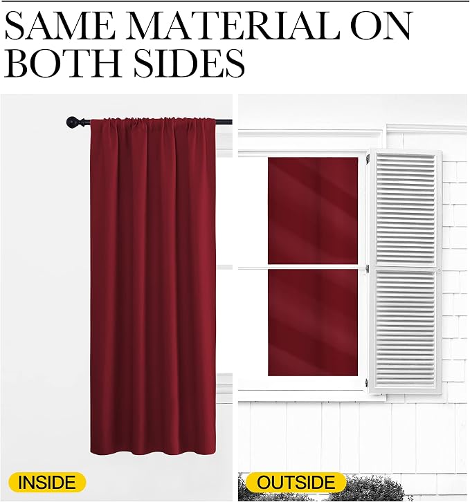 NICETOWN 40inch Curtains for Small Windows, Thermal Insulated Privacy Short - Image 6