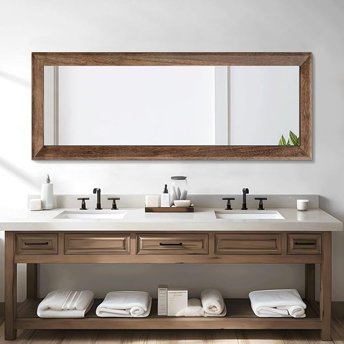 AAZZKANG Hanging Mirror Full Length Vintage Large Mirrors Wooden Framed 58"x20" - Image 5
