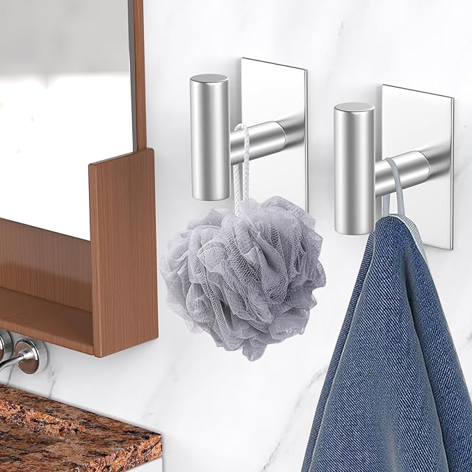 VAEHOLD Wall Towel Hooks, Heavy Duty Sticky Holder Waterproof Towel Hooks - Image 4