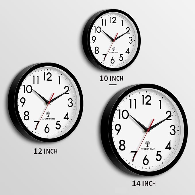 DAXSMY Atomic Wall Clock Analog 10 Inch Battery Operated Modern Decorative - Image 2