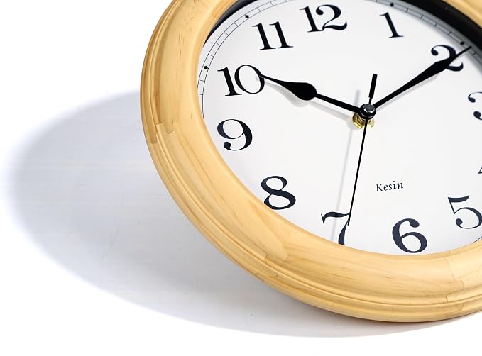 Kesin Wooden Wall Clocks 14 Inch Silent Wall Clock Large Decorative Battery - Image 3