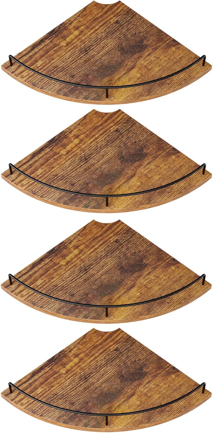 Corner Shelf Wall Mount, Floating Corner Shelves, Rustic Wood Wall Storage by FNBAR
