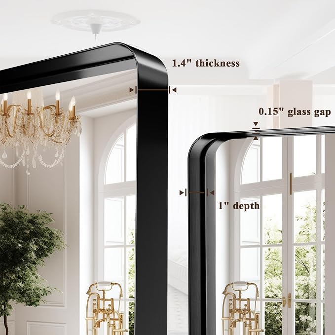 55"x 30" Black Bathroom Mirror - Image 4