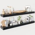 Heimlove Floating Shelves for Wall 48 Inches Long, 9.3" Deep Black Floating by Heimlove