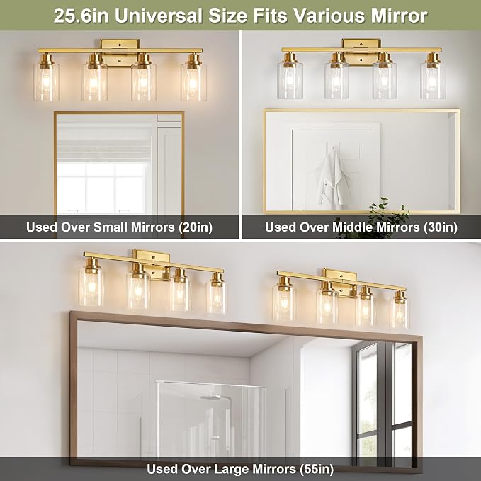 Unicozin Modern Bathroom Light Fixtures, 4 Light Vanity Lights Over Mirror - Image 8
