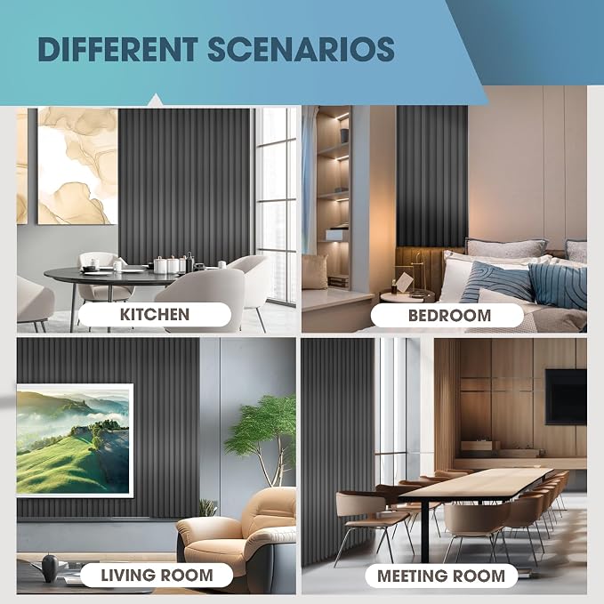 OUZUGIE WPC Acoustic Slat Wall Paneling, Living Room, TV Background, Study Room - Image 7