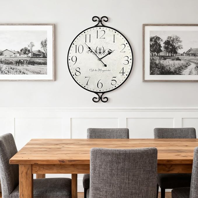 30 Inch Wall Clock for Living Room, Extra Large Farmhouse Wall Clock, Wrought - Image 5