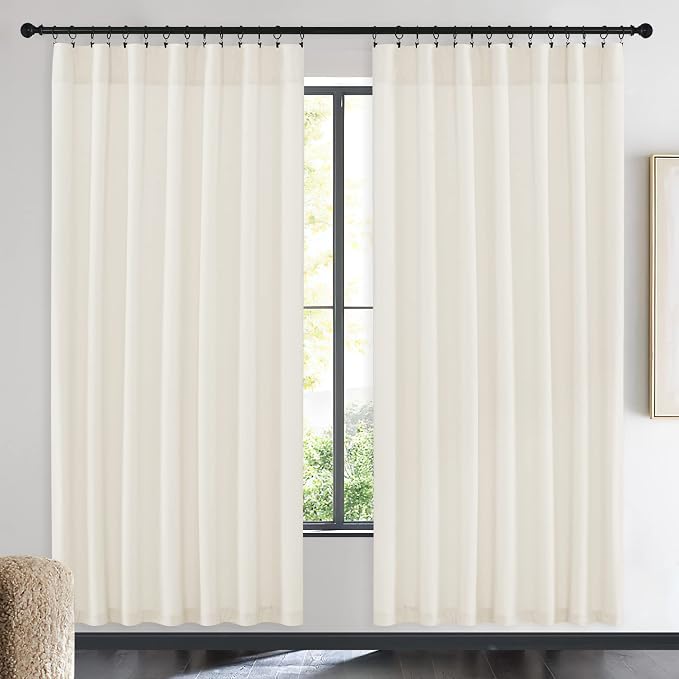 NICETOWN Thermal Insulated Ivory White Velvet Curtains 72 Inch Length, Heavy - Image 2