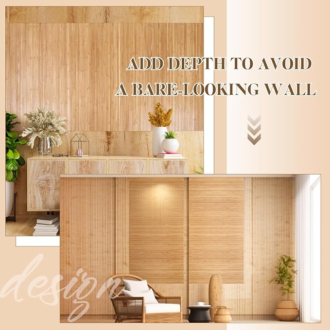 Juexica 4 Pcs Natural Bamboo Wall Panel - Image 3