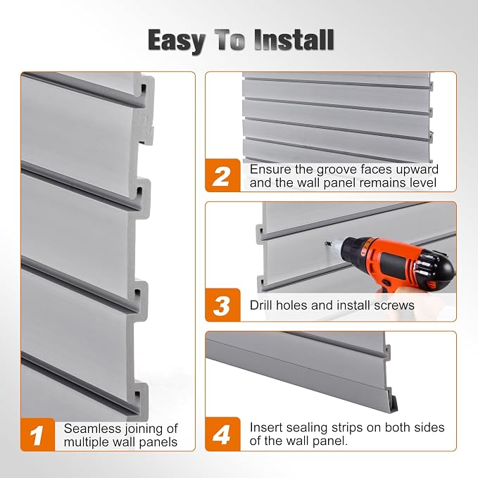 Slatwall 4x4t FT PVC Slat Wall Panels, Interlocking Garage Slat Wall Panels - Image 7
