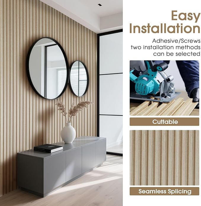 WPC Slat Wall Panels 8 Pack 96" x 8.2", Waterproof Fluted Wall Paneling - Image 4