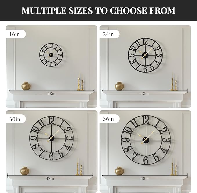 Cuspin Large Wall Clock, 20 Inch Wall Clocks - Image 5