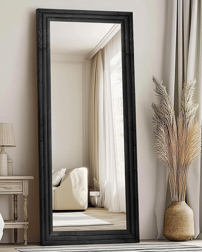 Full Length Mirror 71"x30" Solid Wood Frame Floor Large Mirror - Image 6
