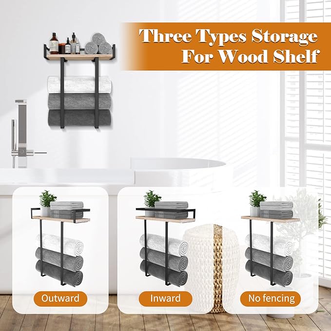 Xstydes Towel Racks for Bathroom Wall Mounted, Metal Towel Holder - Image 6