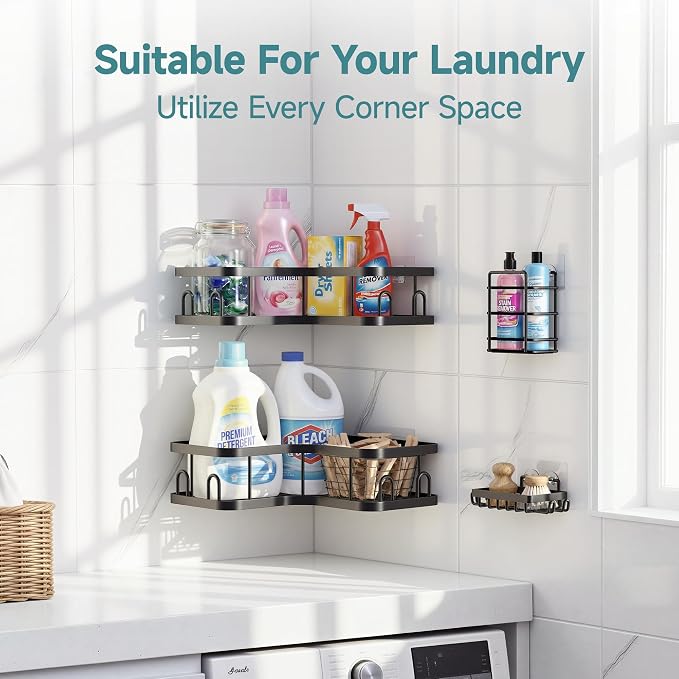 Veken Corner Shower Caddy 4-Pack, Advanced Rustproof Design, No Drilling - Image 9