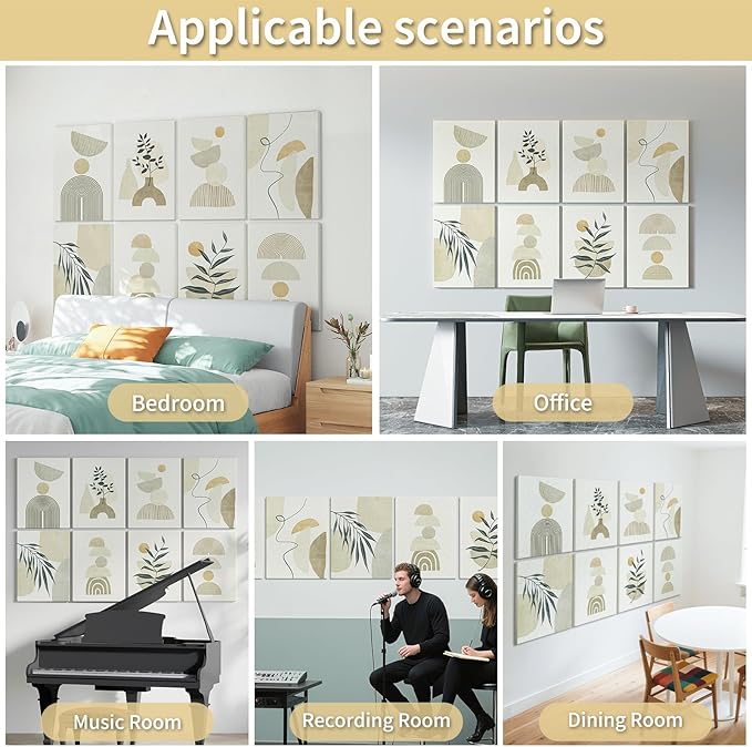 Art3d Soundproof Wall Panels 48"x32", Sound Absorbing Decorative Wall Panels - Image 2
