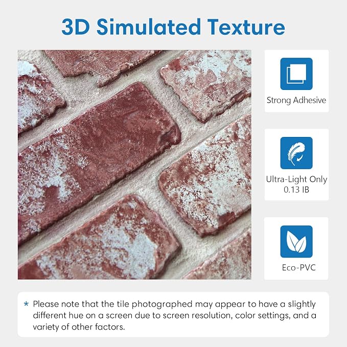COMSTICKC 3D Faux Brick Wall Panels Peel and Stick Wall Covering, Not Real Brick - Image 3