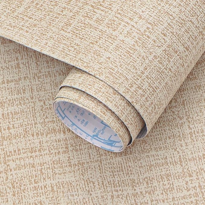 Guvana Grasscloth Peel and Stick Wallpaper Beige Textured Contact Paper Modern by Guvana