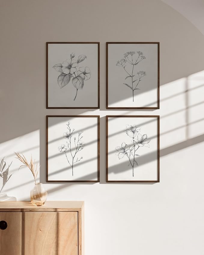 HAUS AND HUES Grey Floral Wall Art - Image 5