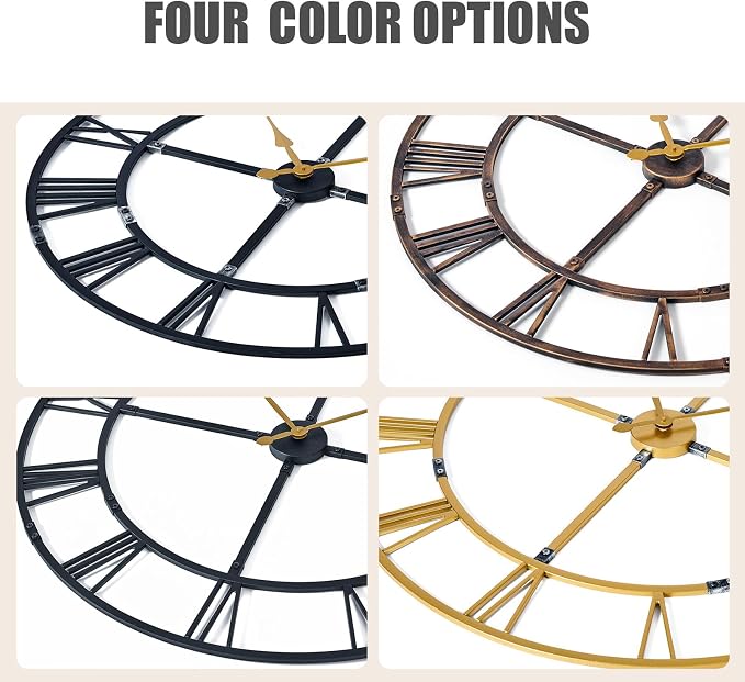32 Inch Large Wall Clock for Living Room Decor – Easy-Assembly Silent - Image 7