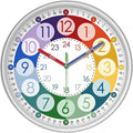XFM Colorful Kids Wall Clock 14 Inch Silent Wall Clocks Battery Operated by XFMWallClock