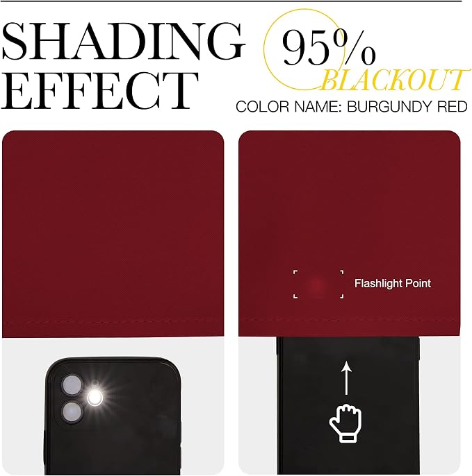 NICETOWN Christmas Burgundy Red Blackout Curtains 72 inches Long, Privacy Room - Image 5