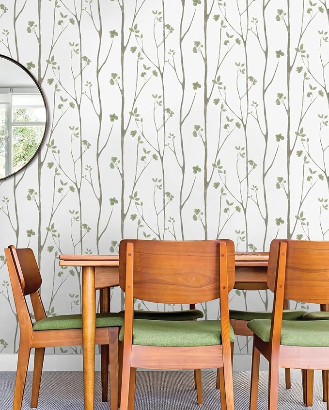 Timeet Green White Leaf Floral Boho Wallpaper 16" x 393.7" Self-Adhesive - Image 7