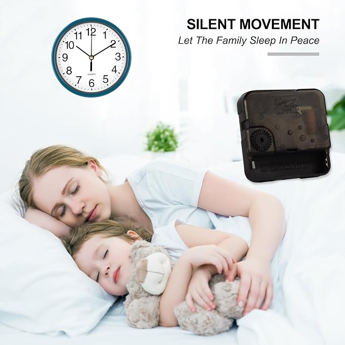 Silent Wall Clock Non Ticking, 6 Inch Wall Clocks Battery Operated, Small - Image 5