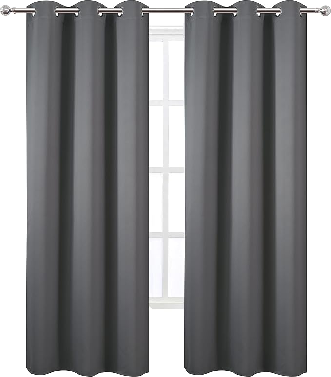 LEMOMO Frost Grey Blackout Curtains 34 x 84 Inch Length/Set of 2 Curtain - Image 2