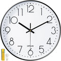 QPEUIM Wall Clock 12 Inch Wall Clocks Non-Ticking Battery Operated by QPEUIM