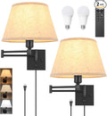 TRLIFE Wall Sconce Plug in, Remote Control Dimming 10-100% and Adjustable Color by TRLIFE