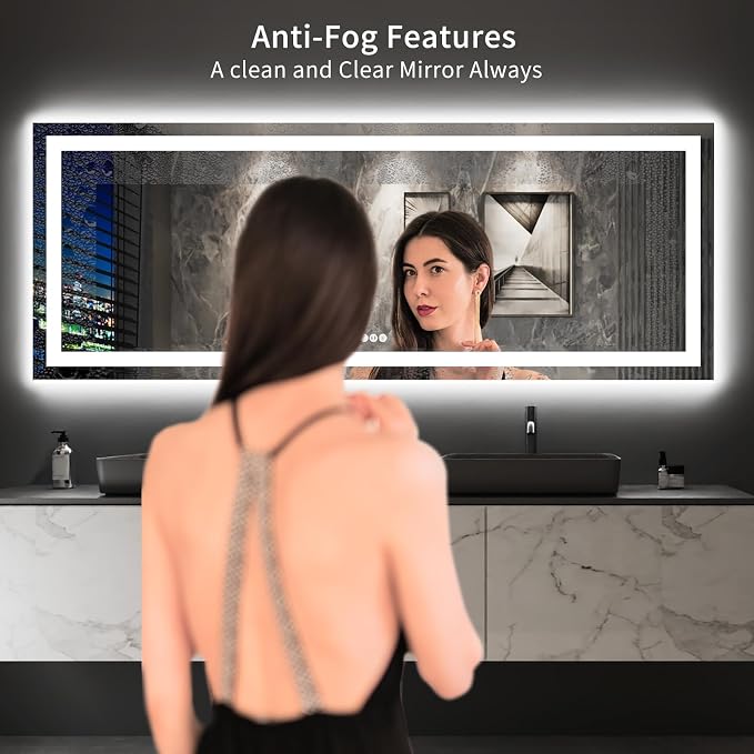 LOAAO 96X36 LED Bathroom Mirror - Image 3