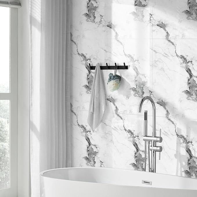 10pcs Thick Marble Peel and Stick Waterproof Wall Panels, Heat-Resistant - Image 2