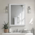 White Grey Wood Effect Framed Wall Mirror, 22x30 Rectangle Mirror, by Ultrue