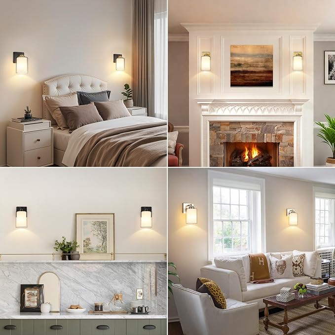 Set of 2 Wall Sconces for Bathroom, Modern Vanity Light Fixtures, Nickle Wall - Image 8