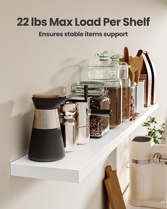 AMADA HOMEFURNISHING 23.6" L Floating Shelves, Wall Shelves Set of 3 - Image 5