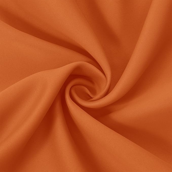 LEMOMO Orange Blackout Curtains 66 x 63 Inch Length/Set of 2 Curtain - Image 5