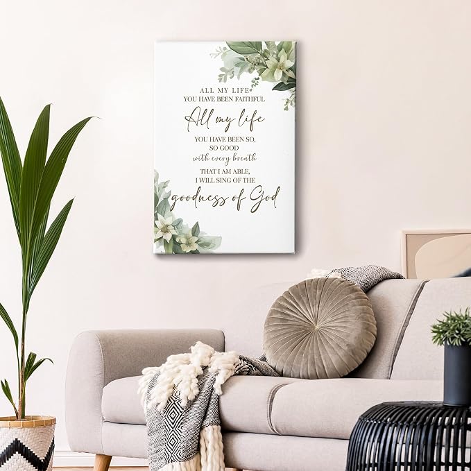 HIWX Christian Wall Decor, All My Life You Have Been Faithful Bible Verse - Image 2