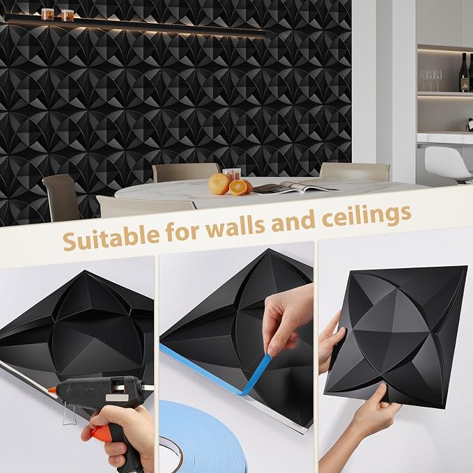 Heikki 30 Pack 3D Wall Panel for Interior Wall Décor, PVC Flower Textured Wall - Image 3