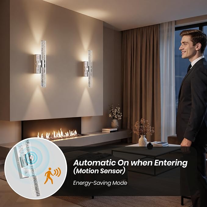 IRONPAX Wall Sconces Battery Operated Set of 2, Wireless Rechargeable Wall - Image 2
